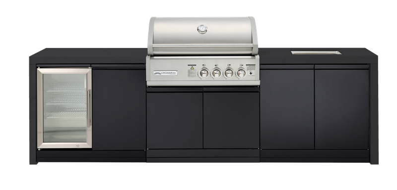 Crossray 4-Burner Premium Black Outdoor Kitchen