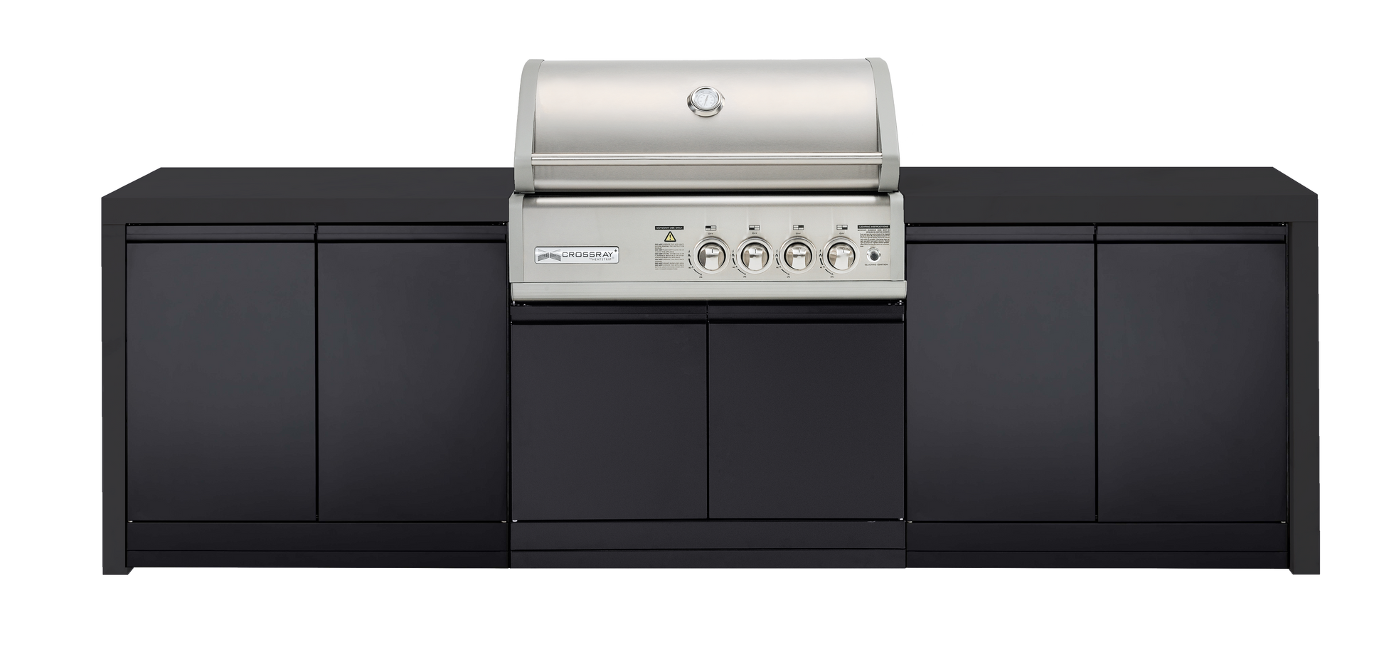 Crossray 4-Burner Premium Black Outdoor Kitchen