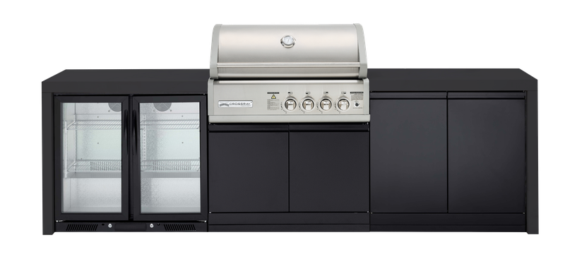 Crossray 4-Burner Premium Black Outdoor Kitchen