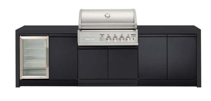 Crossray 4-Burner Premium Black Outdoor Kitchen