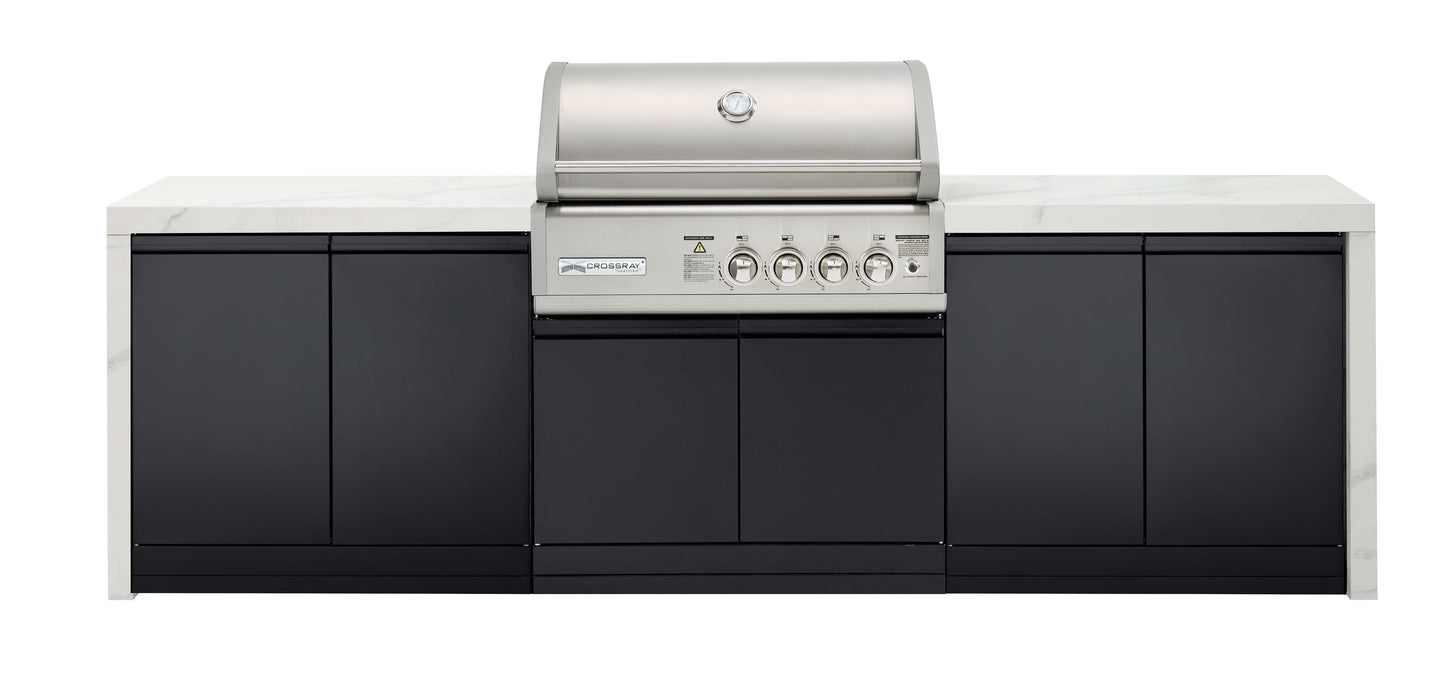 Crossray 4-Burner Premium White Outdoor Kitchen