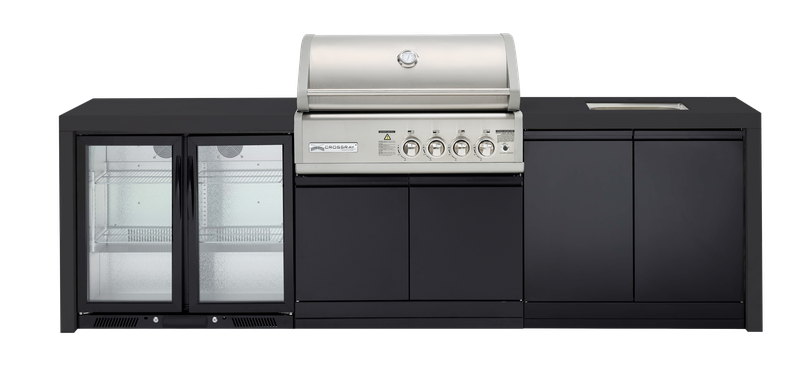 Crossray 4-Burner Premium Black Outdoor Kitchen