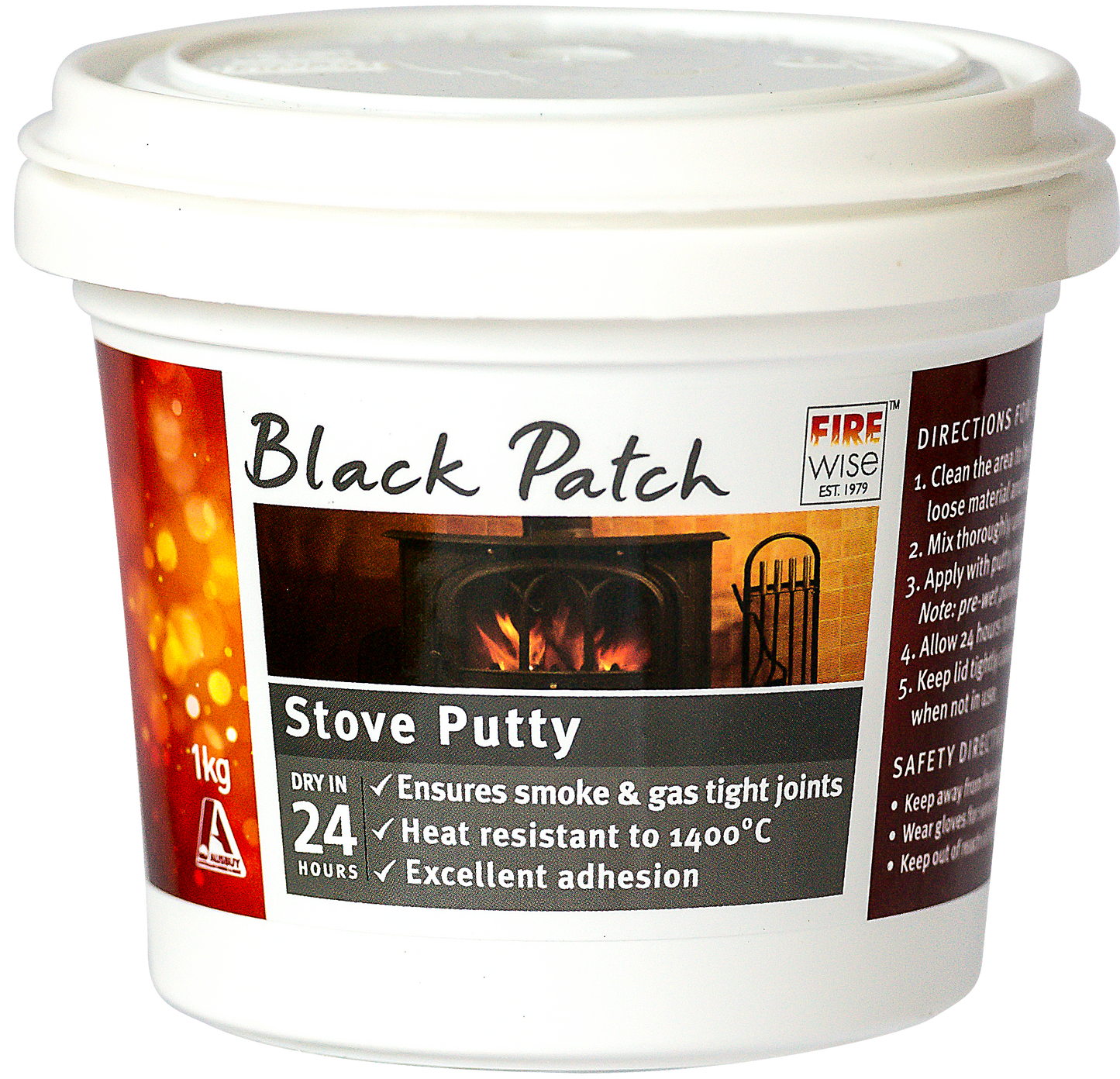 Firewise Black Patch Stove Putty - 500g