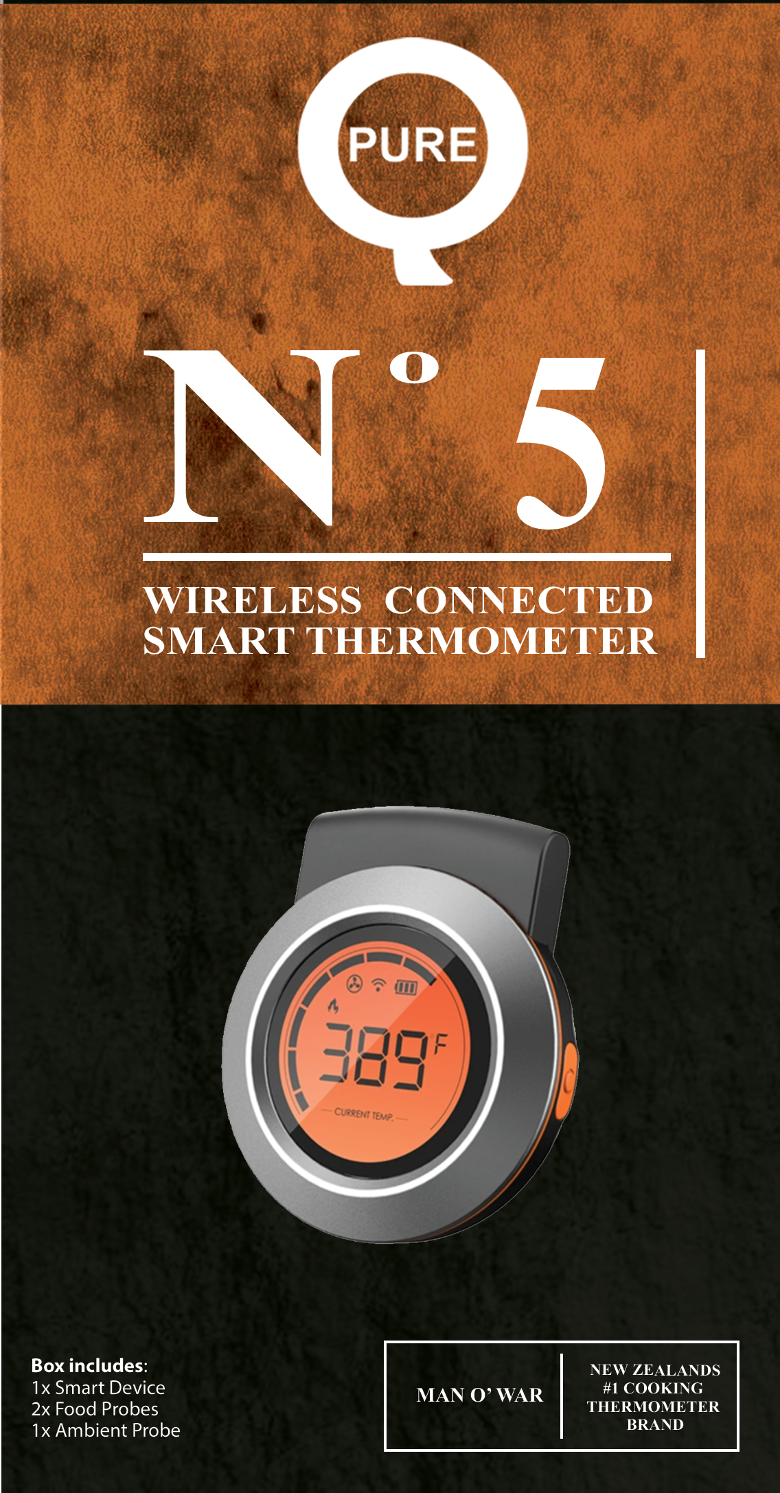 PureQ No.5 Man-O-War - Wireless Connected Smart Thermometer