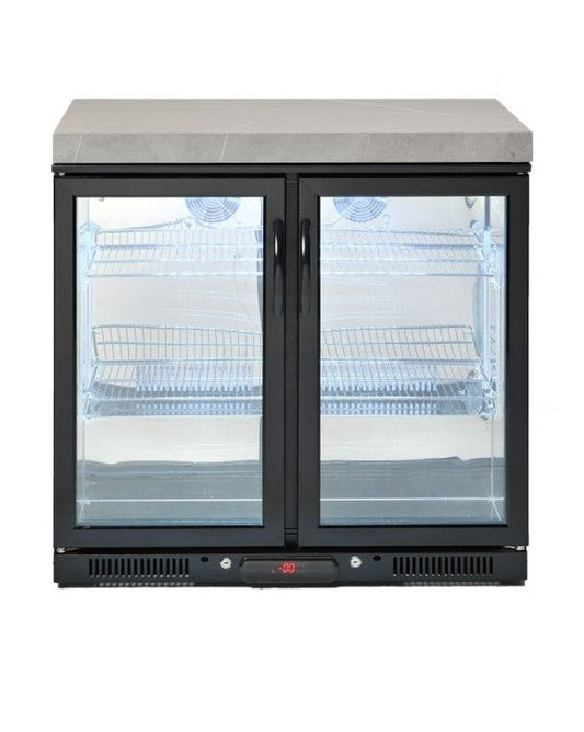 Crossray Black Double Fridge 208L