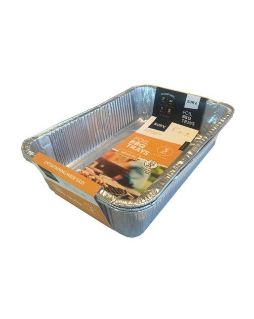 Samba Surv. Foil BBQ Tray 3 Pack Heating Marlborough and The BBQ Hub