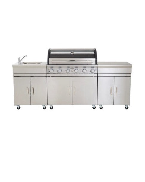 Gasmate Avenir 6 Burner BBQ Kitchen - Stainless Steel