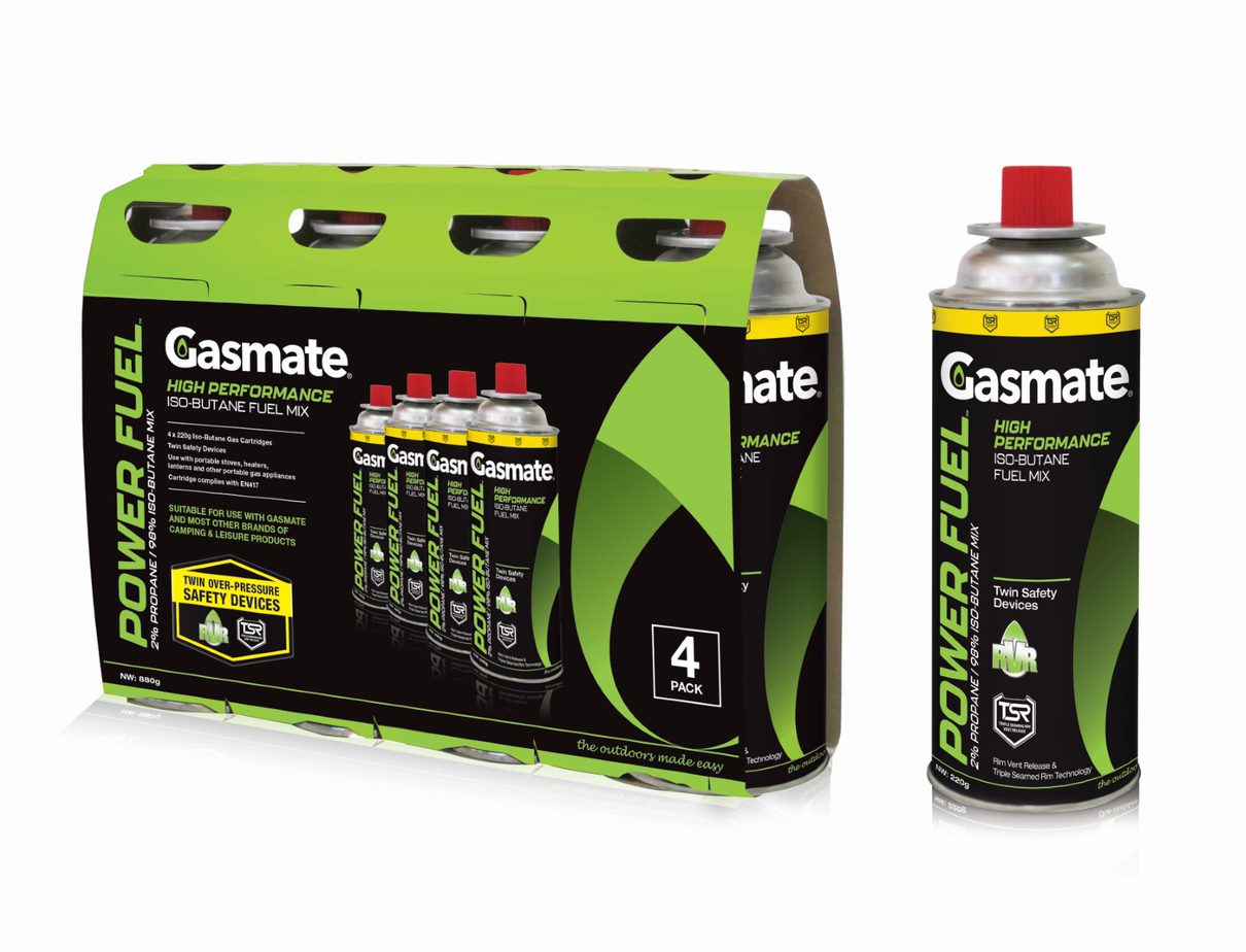 Gasmate Power Fuel Iso-Butane Canisters - 4 Pack