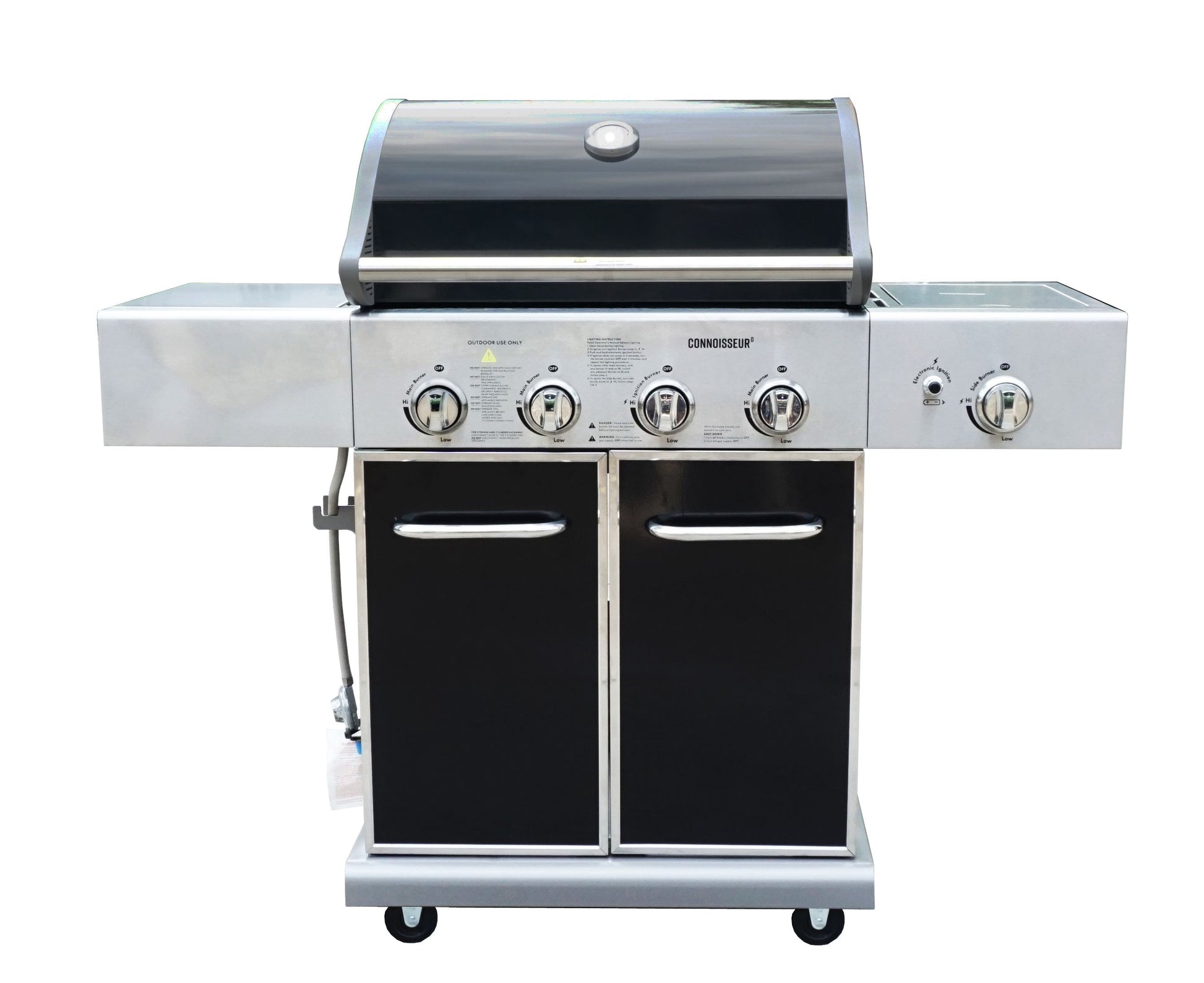 Connoisseur 4-Burner Gas BBQ With Side Burner – Heating