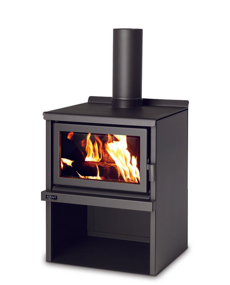 Kent Murchison Freestanding Woodbox Fire