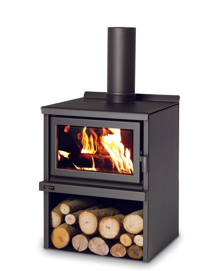 Kent Murchison Freestanding Woodbox Fire