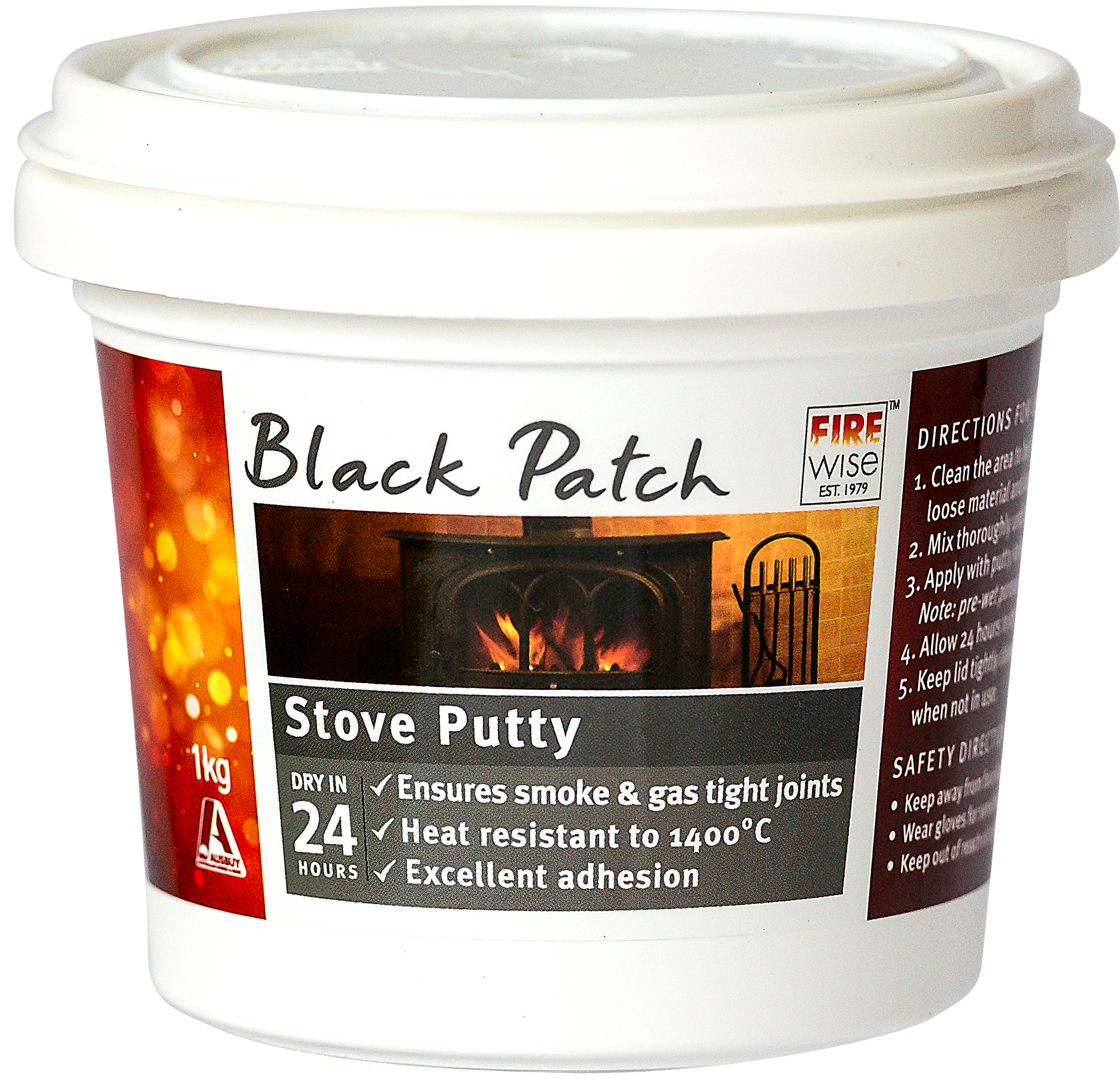 Firewise Black Patch Stove Putty - 500g