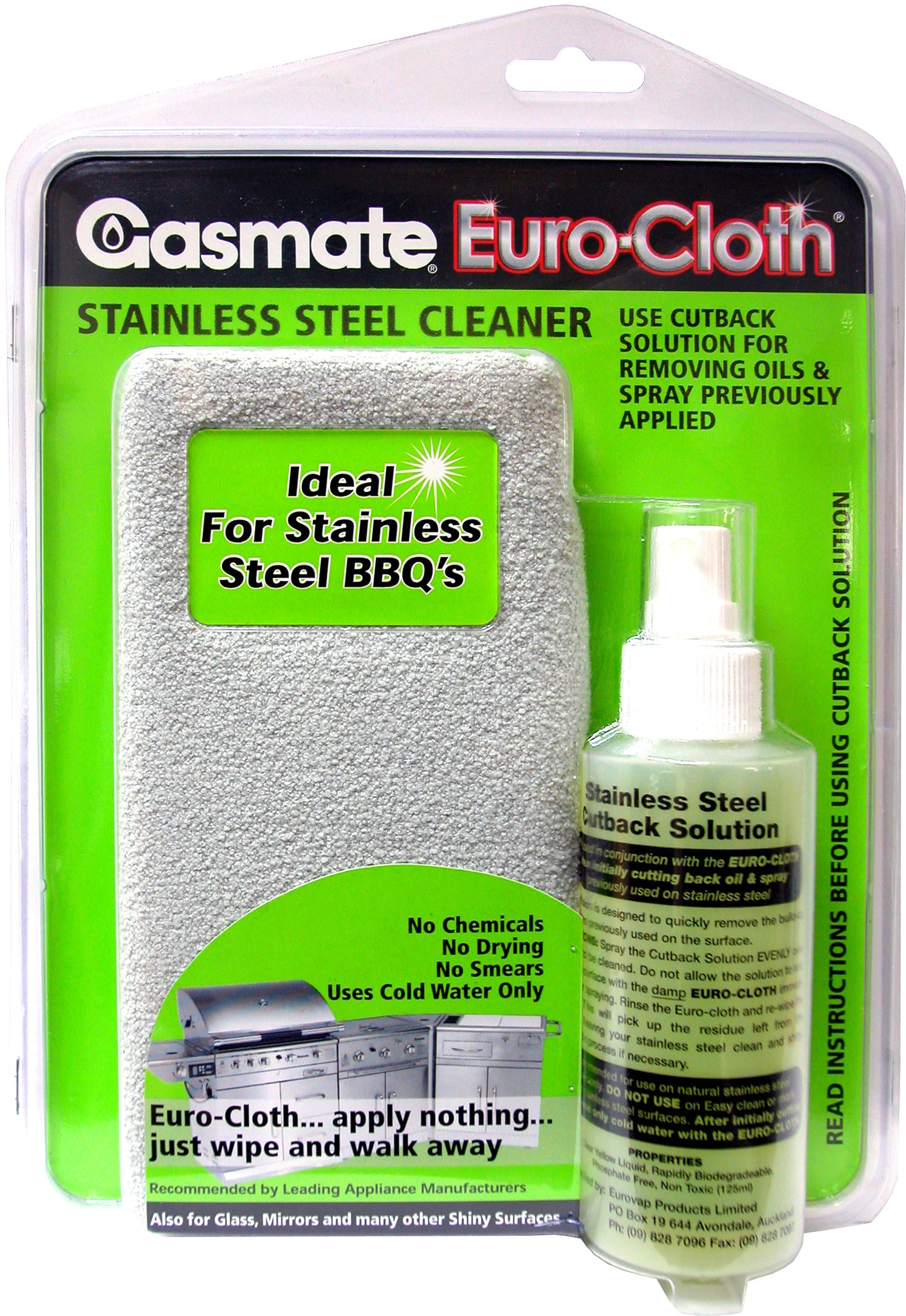 Gasmate Euro-Cloth Stainless Steel Cleaning Kit