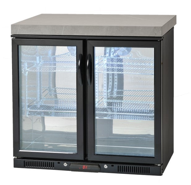 Crossray Black Double Fridge 208L