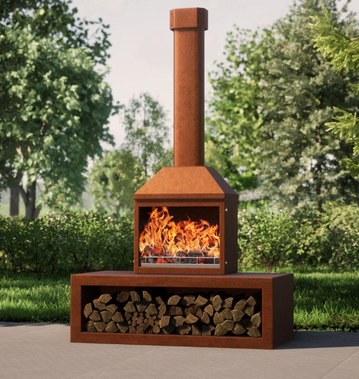 Yunca Zara Freestanding Outdoor Fire and BBQ