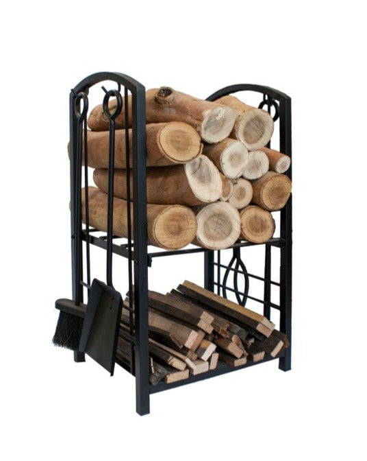Fireup Large 2-Tier Wood Rack with Firetools